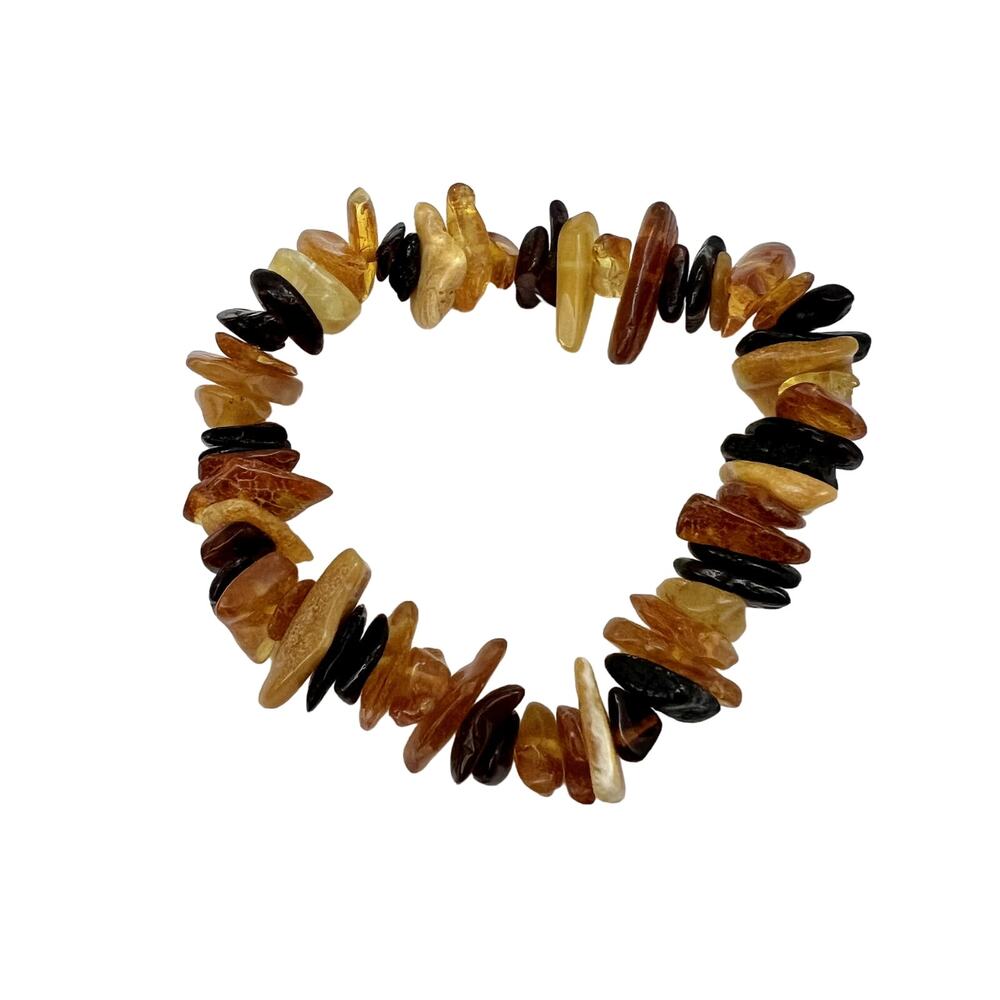 Baltic Amber Bracelet Stretchy Elastic Multi-Color Polished (B301)
